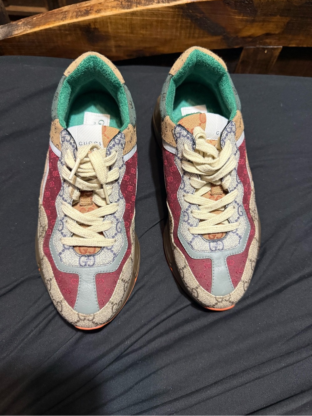 Gucci Multicolor GG-Print Women's Sneakers - Burgundy, Beige & Green